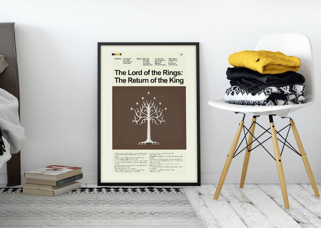 Lord Of The Rings: The Return Of The King Mid-Century Modern Inspired Print - Poster | Canvas Wall Art Print