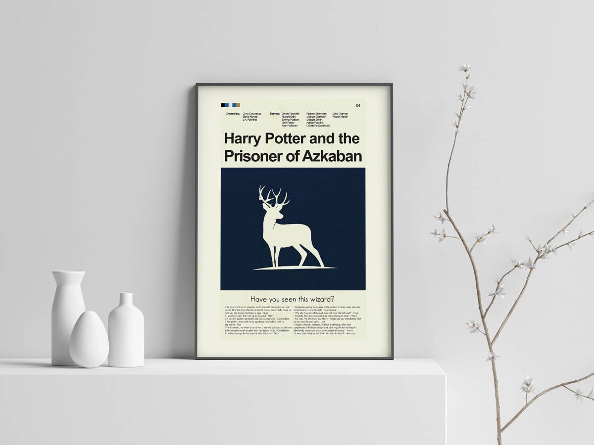 Harry Potter And The Prisoner Of Azkaban Mid-Century Modern Inspired Print - Poster | Canvas Wall Art Print