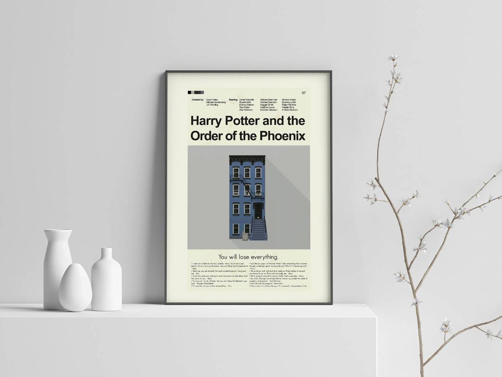 Harry Potter And The Order Of The Phoenix Mid-Century Modern Inspired Print - Poster | Canvas Wall Art Print