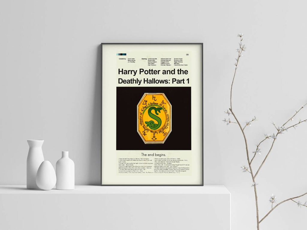 Harry Potter And The Deathly Hallows: Part 1 Mid-Century Modern Inspired Print - Poster | Canvas Wall Art Print