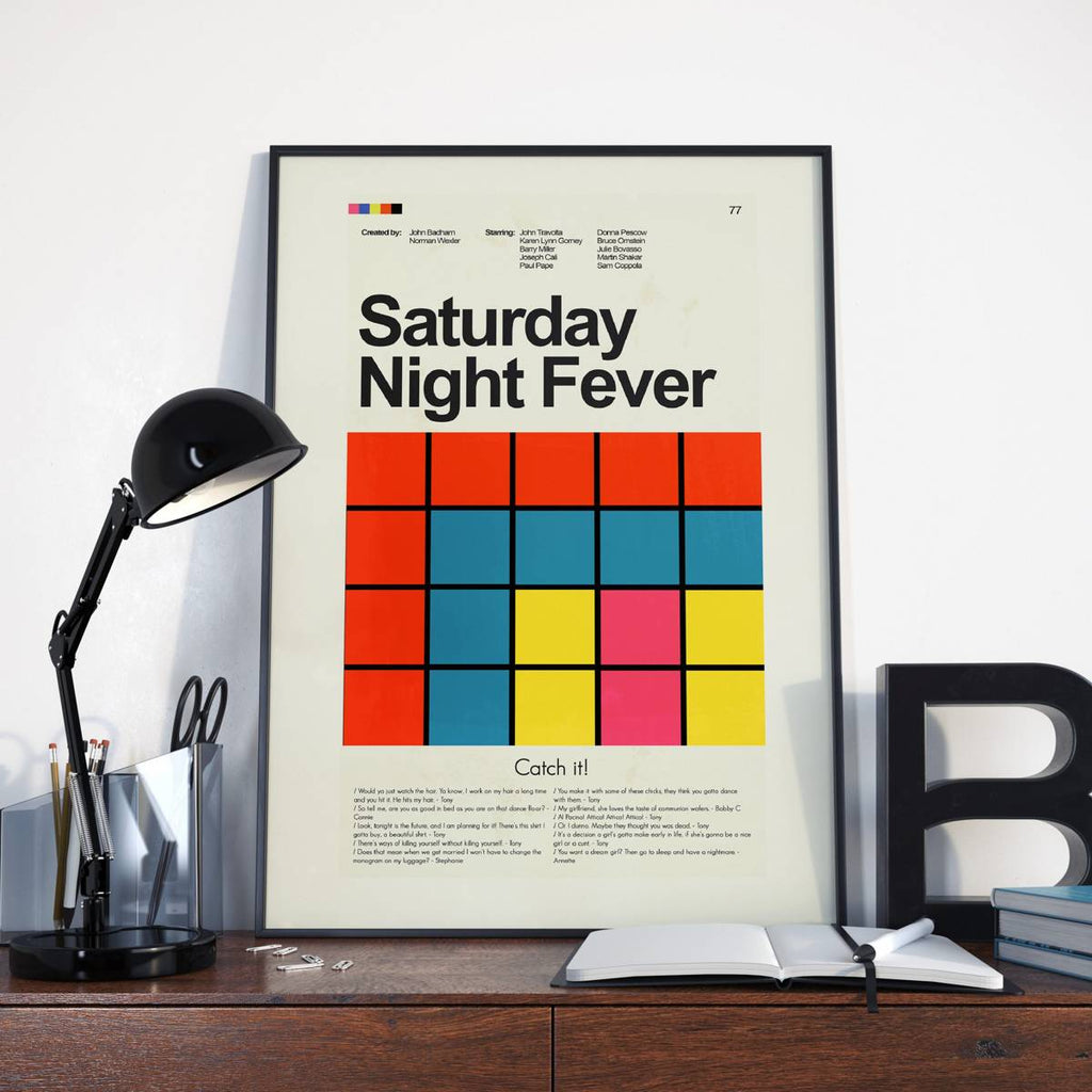 Saturday Night Fever Mid-Century Modern Inspired Print - Poster | Canvas Wall Art Print