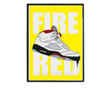 Air Jordan 5 Fire Red Sneaker Poster, Hypebeast Poster, Kicks Poster, Urban Art, Graffiti Wall Art, Streetwear Posters, Sneaker Wall Art - Poster | Canvas Wall Art Print