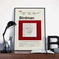 Birdman Or (The Unexpected Virtue Of Ignorance) Mid-Century Modern Inspired Print - Poster | Canvas Wall Art Print