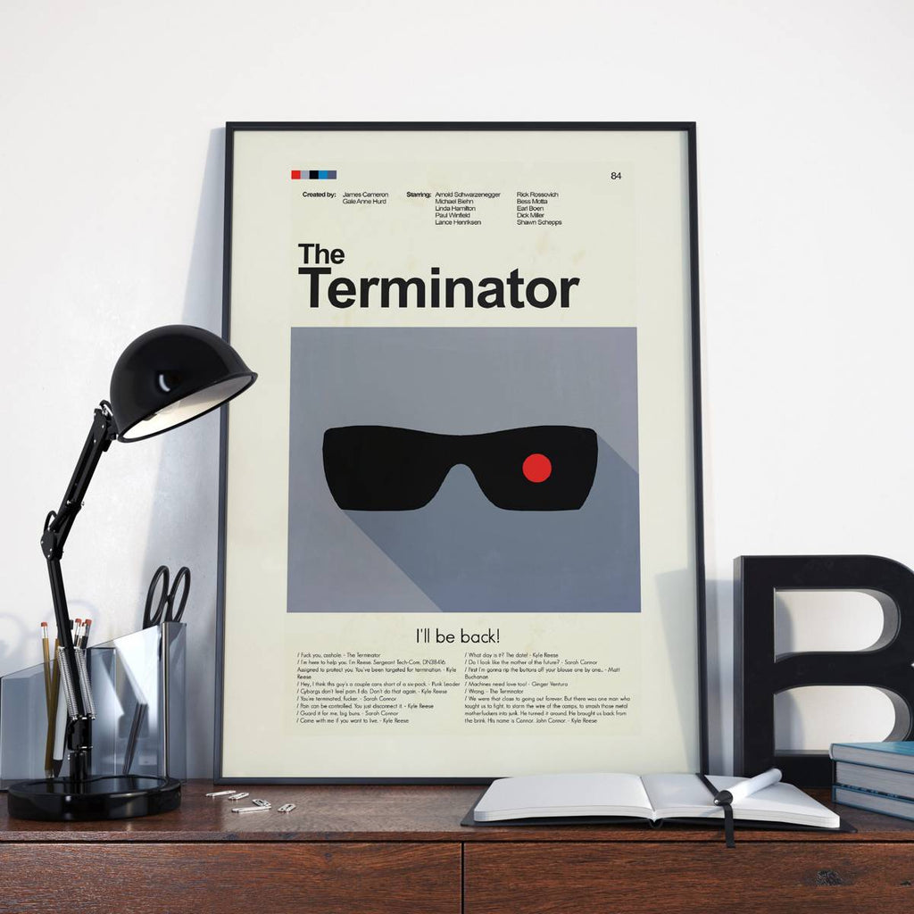 The Terminator Mid-Century Modern Inspired Print - Poster | Canvas Wall Art Print