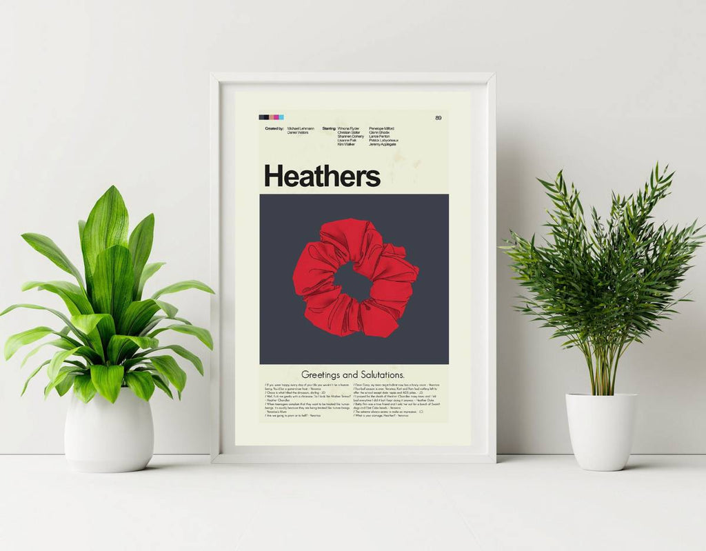 Heathers Mid-Century Modern Inspired Print - Poster | Canvas Wall Art Print