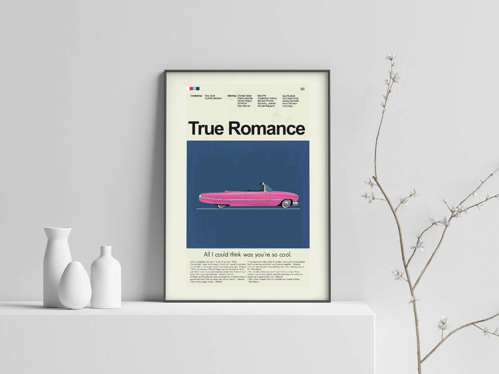 True Romance Mid-Century Modern Inspired Print - Poster | Canvas Wall Art Print
