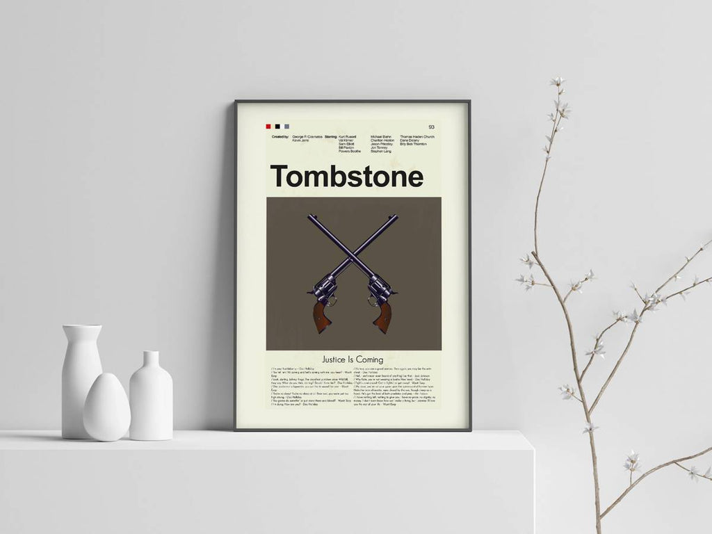 Tombstone Mid-Century Modern Inspired Print - Poster | Canvas Wall Art Print