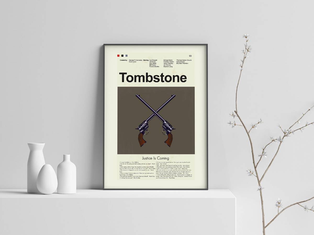 Tombstone Mid-Century Modern Inspired Print - Poster | Canvas Wall Art Print