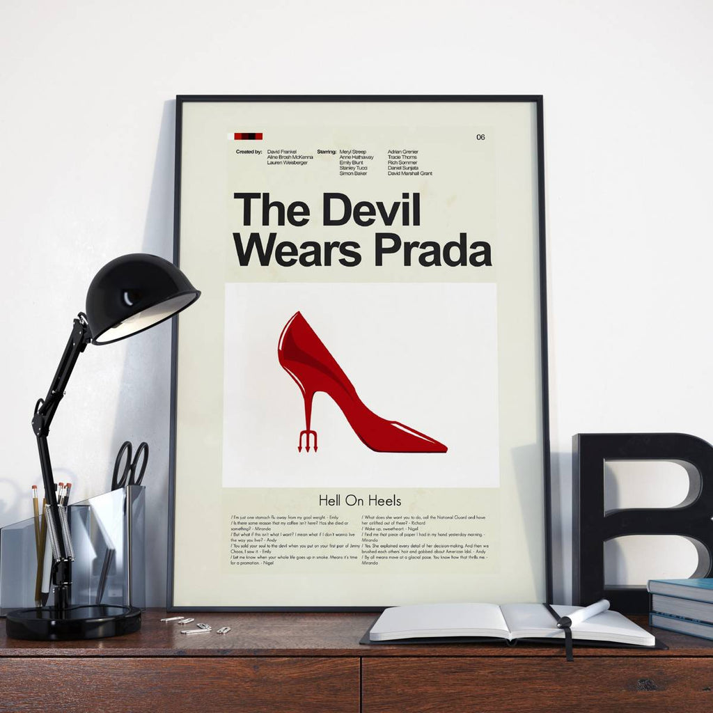 The Devil Wears Prada Mid-Century Modern Inspired Print - Poster | Canvas Wall Art Print