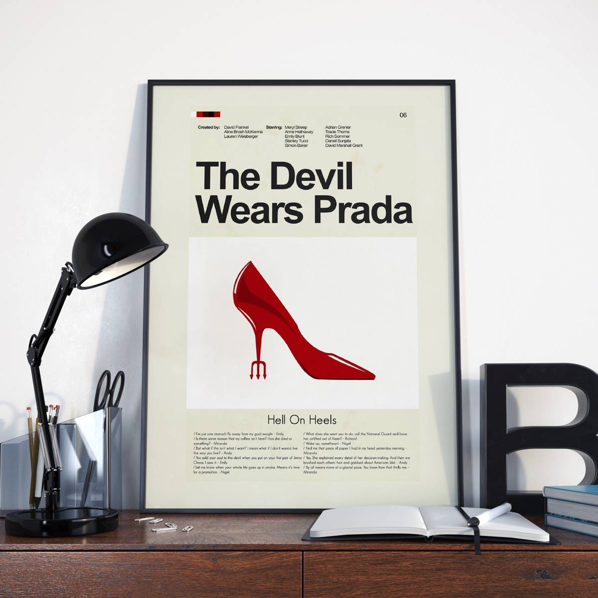 The Devil Wears Prada Mid-Century Modern Inspired Print - Poster | Canvas Wall Art Print
