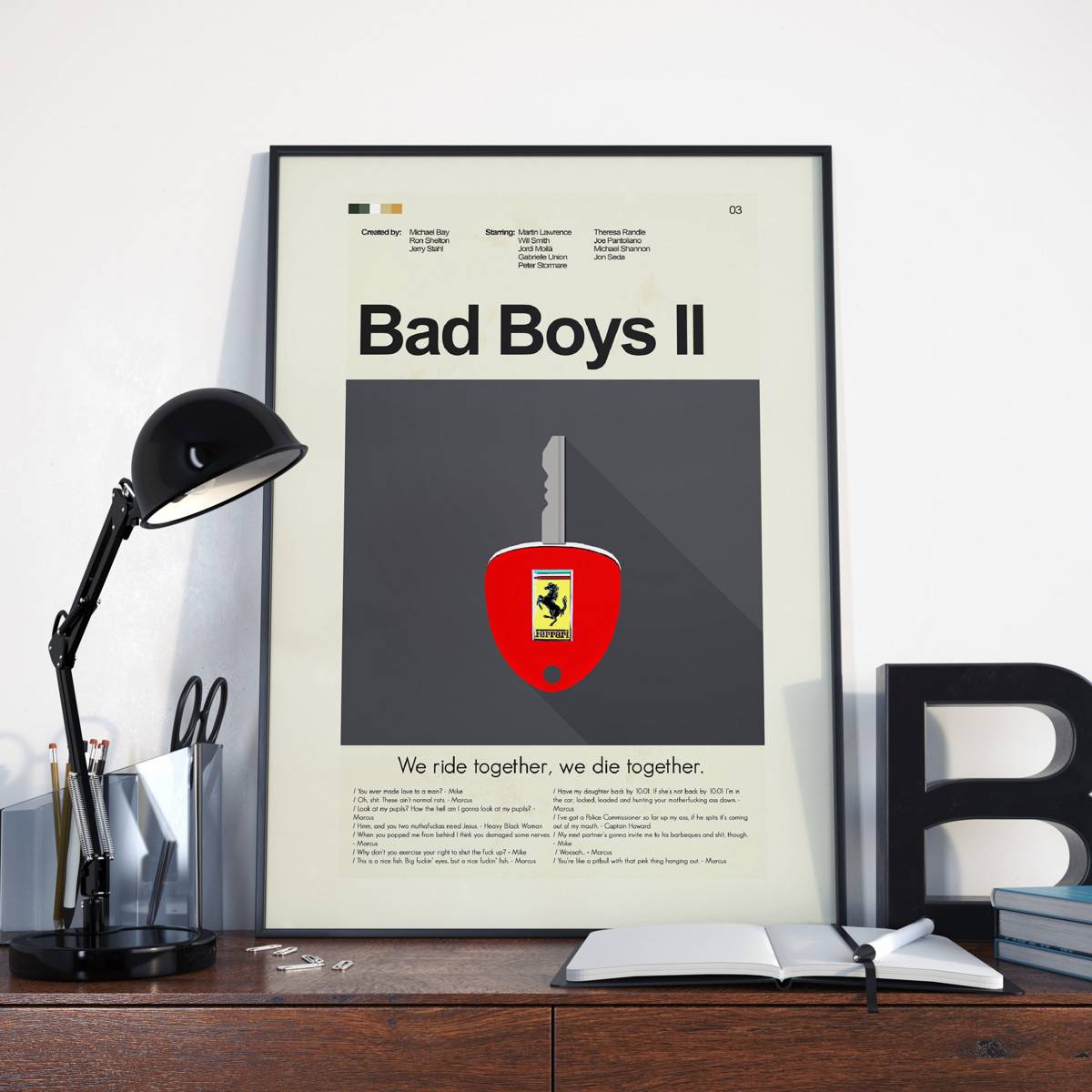 Bad Boys Ii Mid-Century Modern Inspired Print - Poster | Canvas Wall Art Print