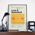 Love &amp;Amp; Basketball Mid-Century Modern Inspired Print - Poster | Canvas Wall Art Print