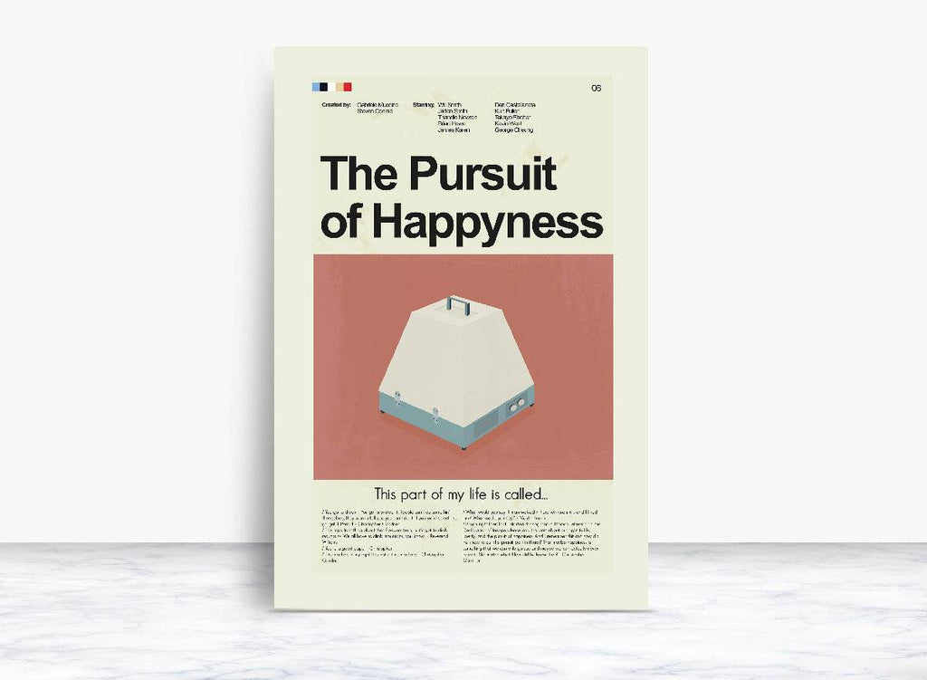 The Pursuit Of Happyness Mid-Century Modern Inspired Print - Poster | Canvas Wall Art Print