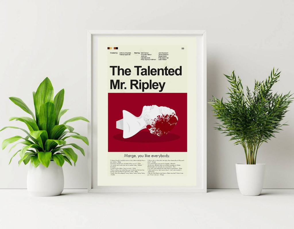The Talented Mr. Ripley Mid-Century Modern Inspired Print - Poster | Canvas Wall Art Print