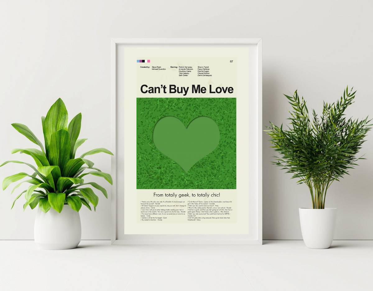 Can'T Buy Me Love Mid-Century Modern Inspired Print - Poster | Canvas Wall Art Print
