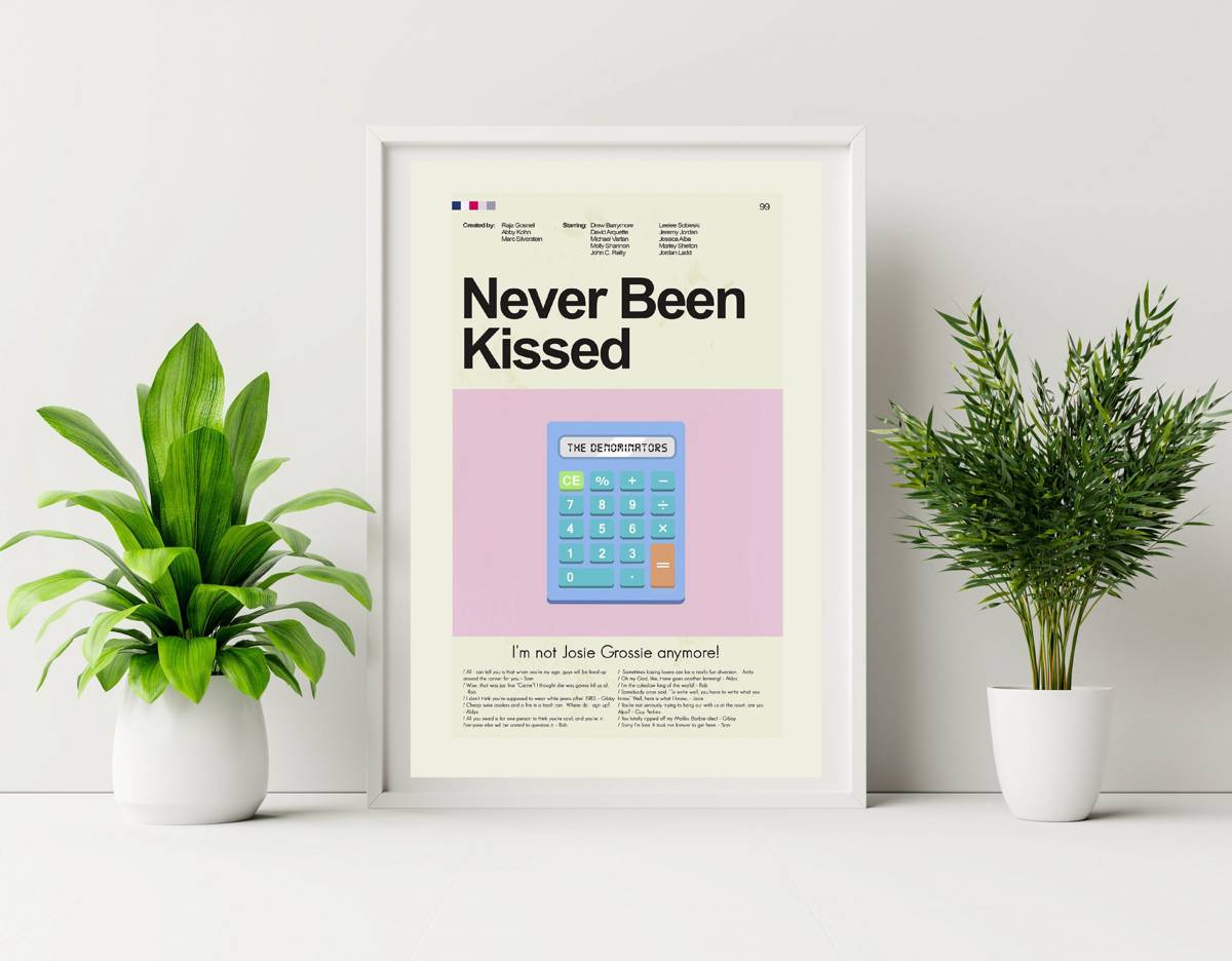 Never Been Kissed Mid-Century Modern Inspired Print - Poster | Canvas Wall Art Print