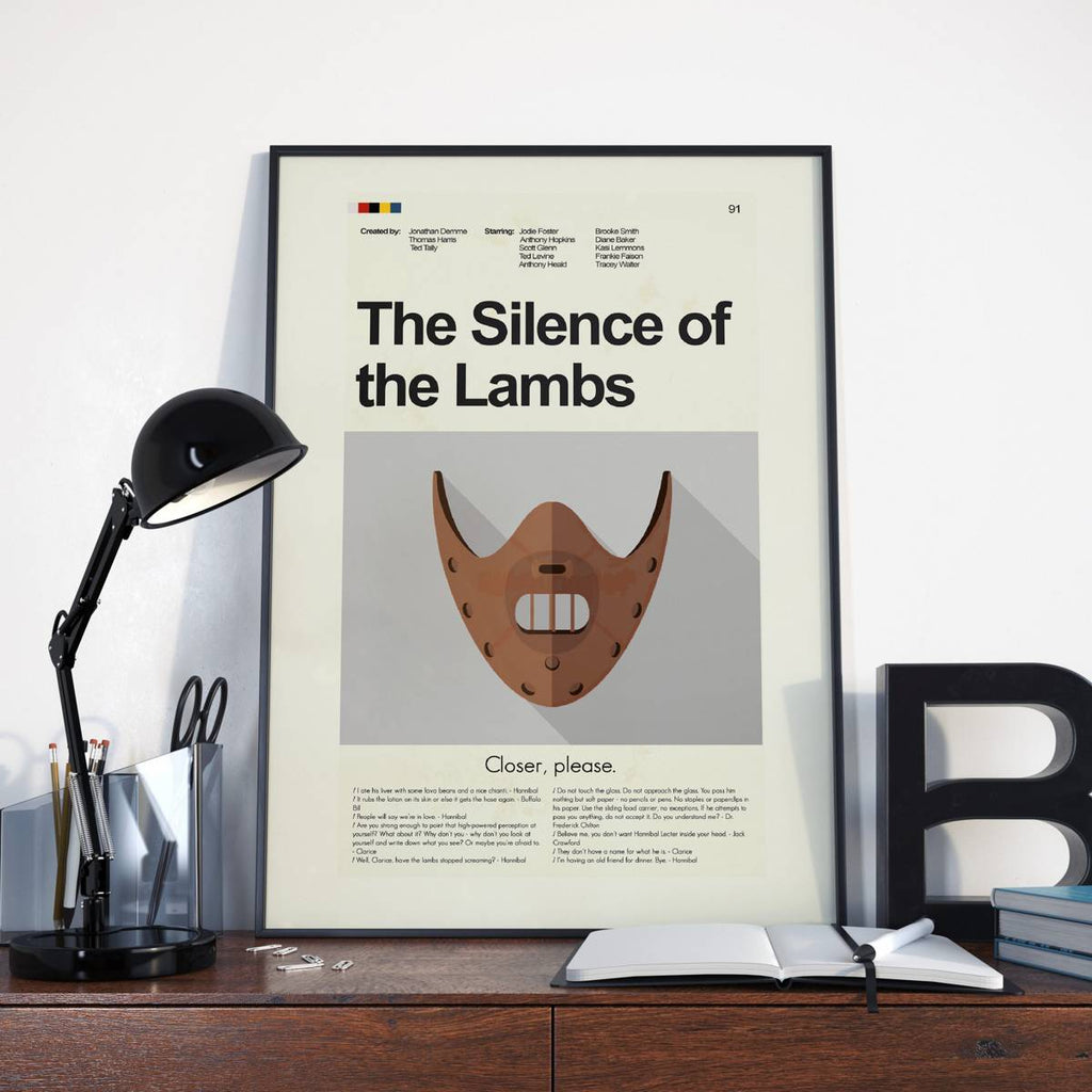The Silence Of The Lambs Mid-Century Modern Inspired Print - Poster | Canvas Wall Art Print