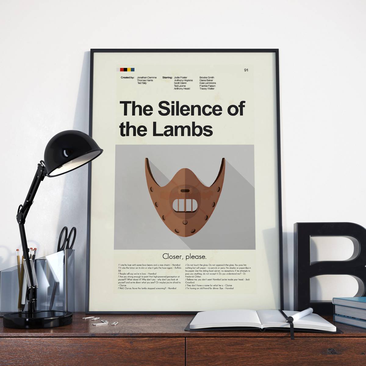 The Silence Of The Lambs Mid-Century Modern Inspired Print - Poster | Canvas Wall Art Print