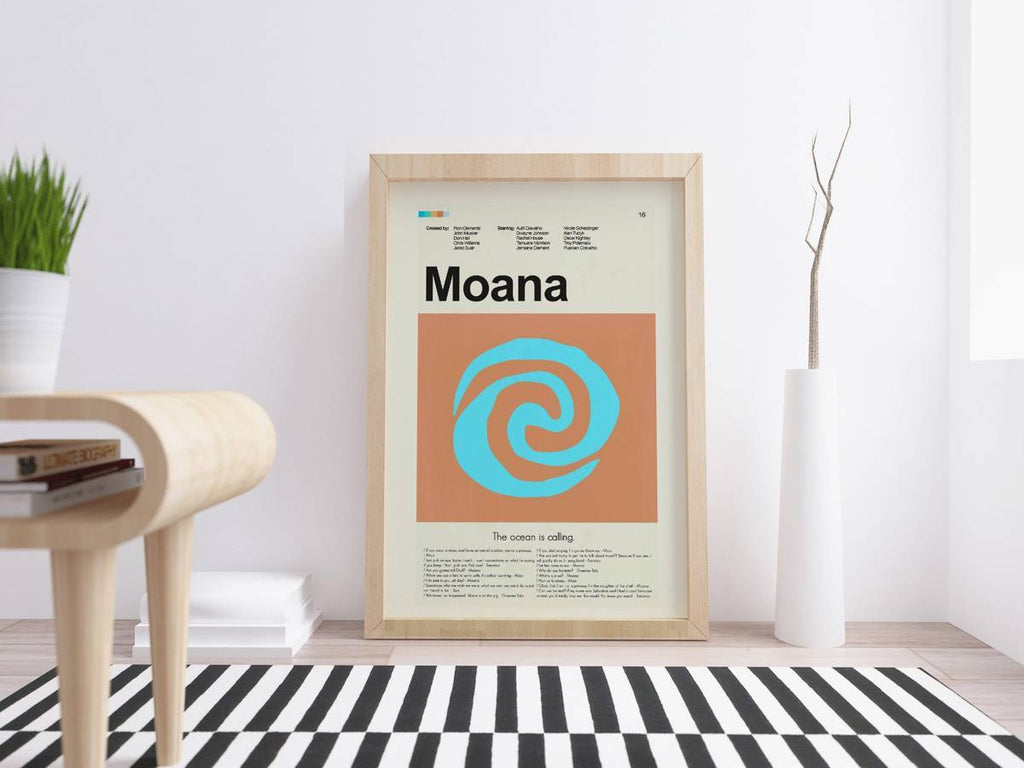 Moana Mid-Century Modern Inspired Print - Poster | Canvas Wall Art Print