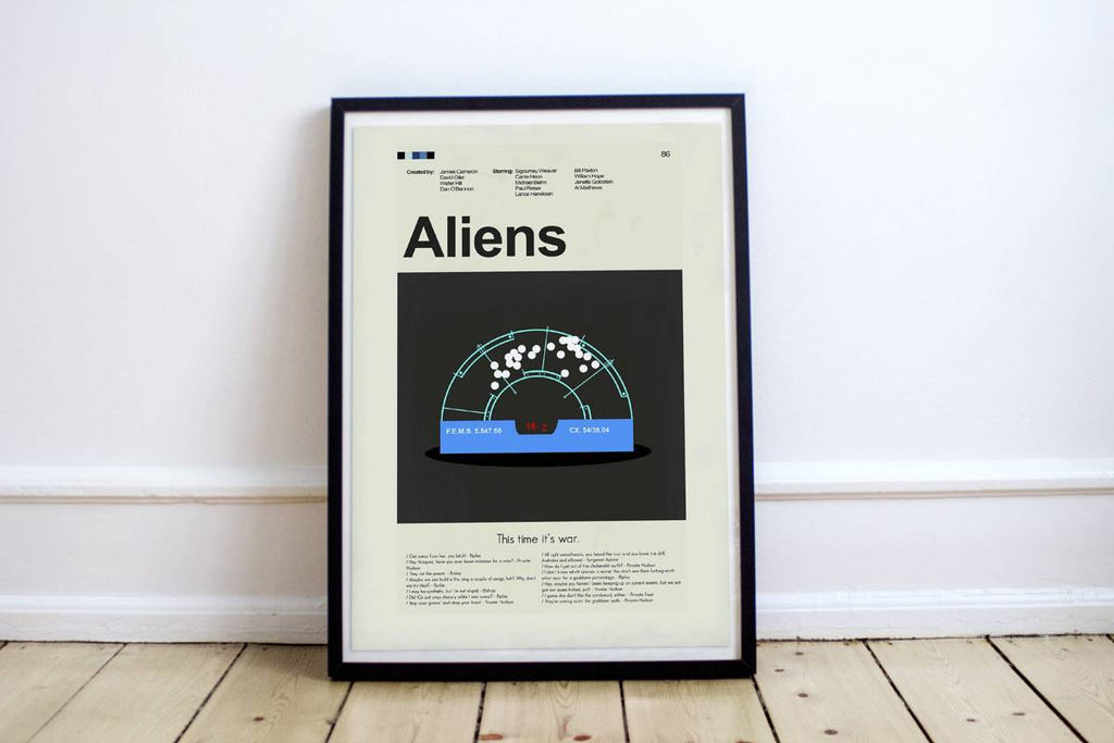 Aliens Mid-Century Modern Inspired Print - Poster | Canvas Wall Art Print