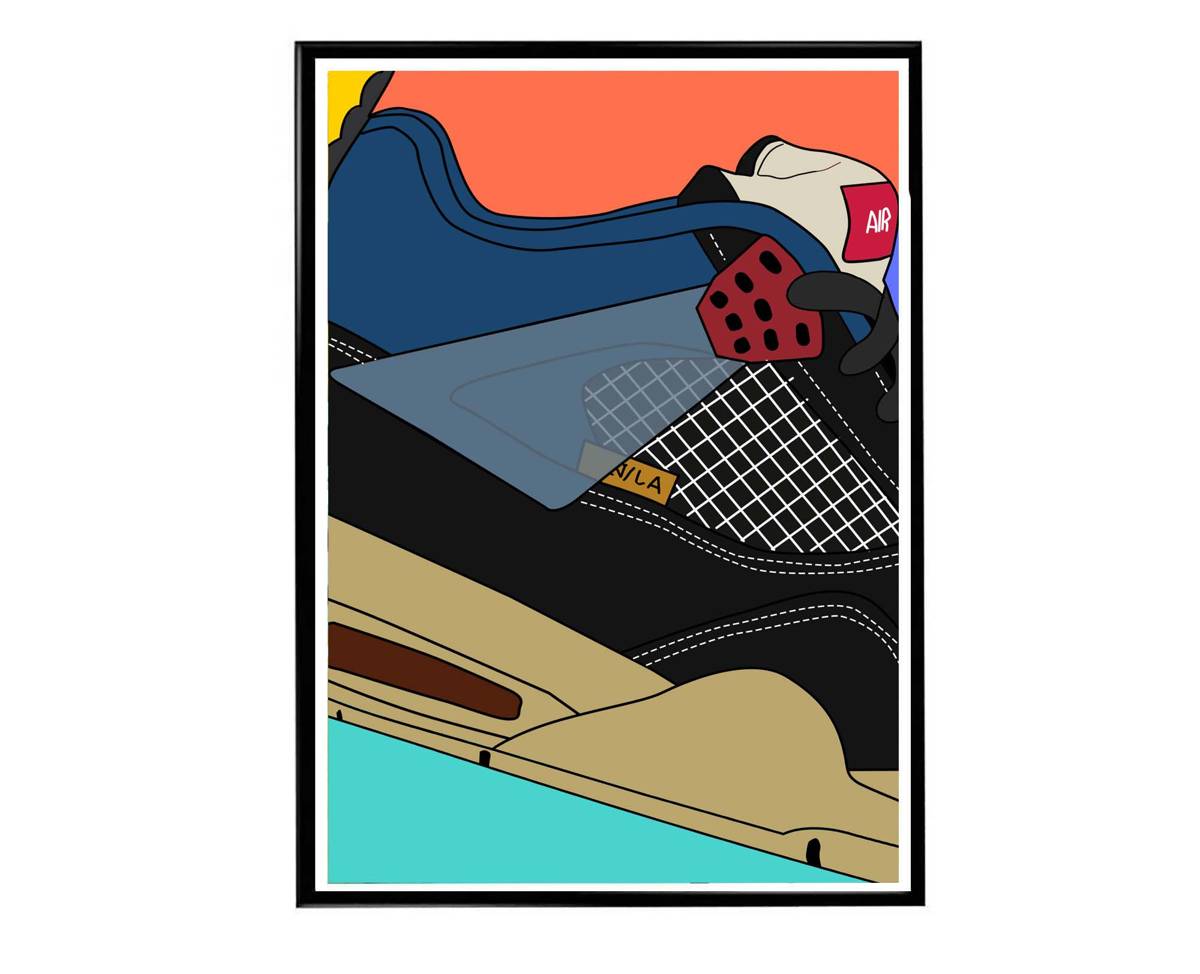 Hype Unla Sneaker Poster, Hypebeast Poster, Sneaker Collage Poster, Urban Wall Art, Streetwear Wall Art, Music Posters - Poster | Canvas Wall Art Print