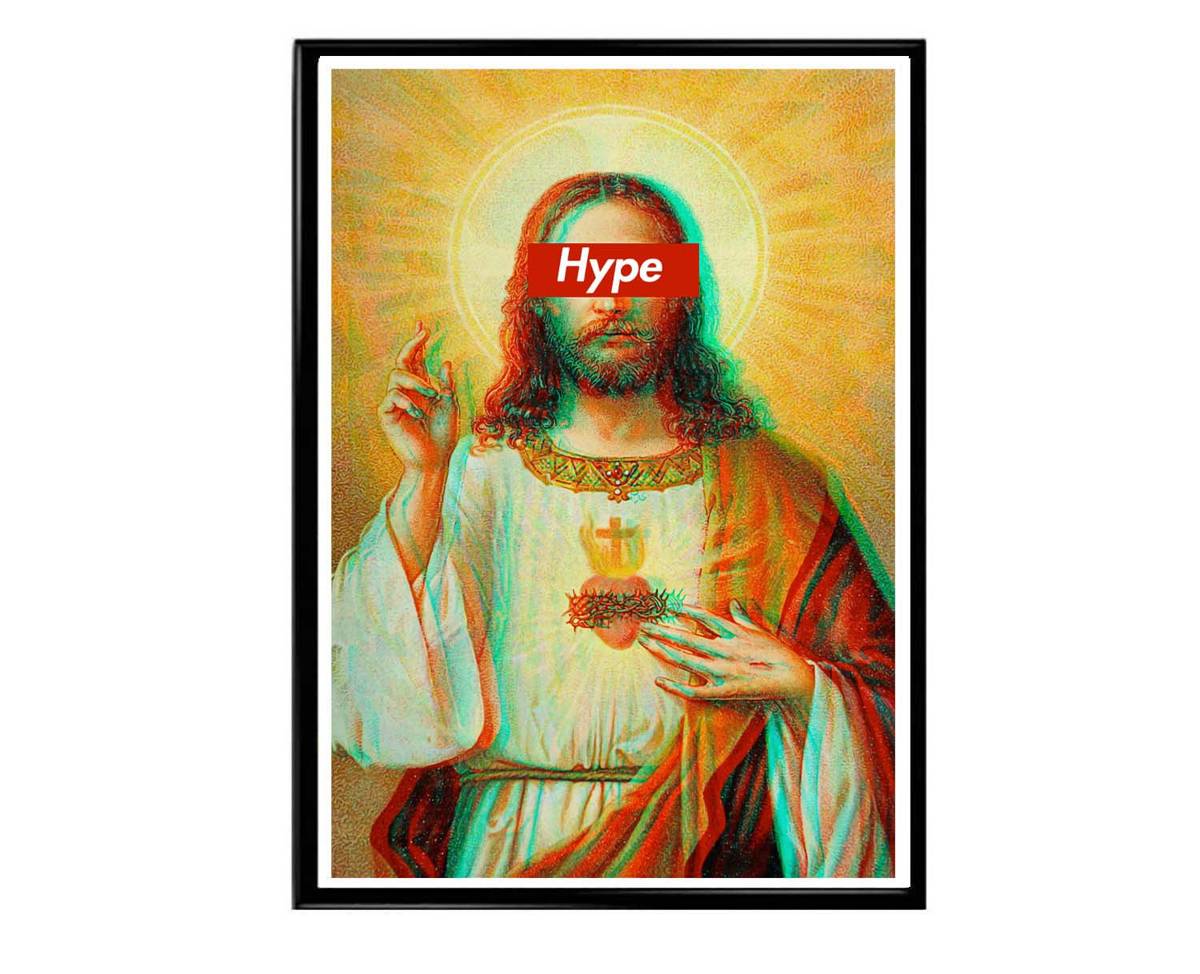 Hype Jesus Poster, Hypebeast Poster, Music Poster, Urban Wall Art, Graffiti Wall Art, Streetwear Posters, Rapper Posters - Poster | Canvas Wall Art Print
