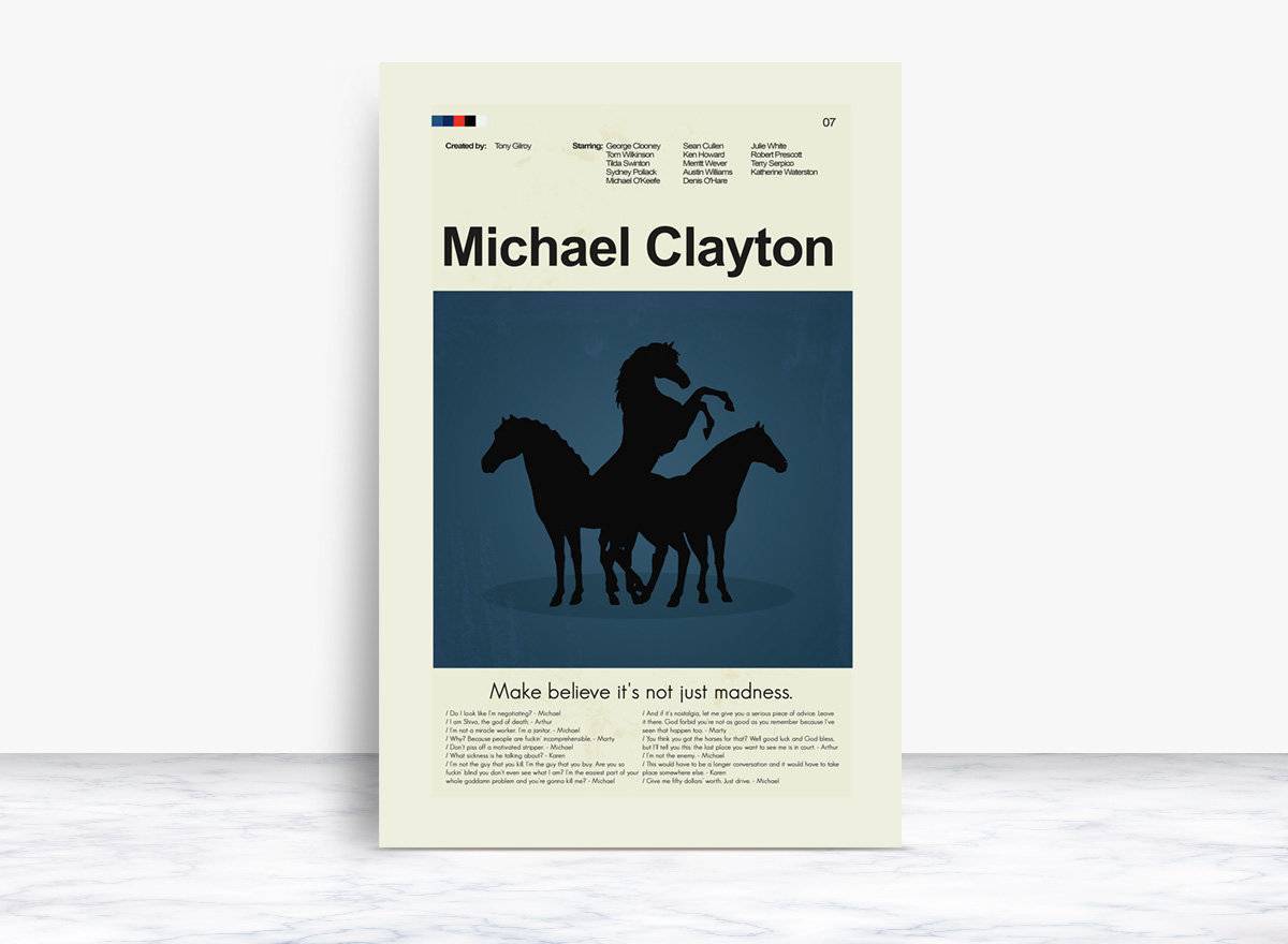 Michael Clayton Mid-Century Modern Inspired Print - Poster | Canvas Wall Art Print
