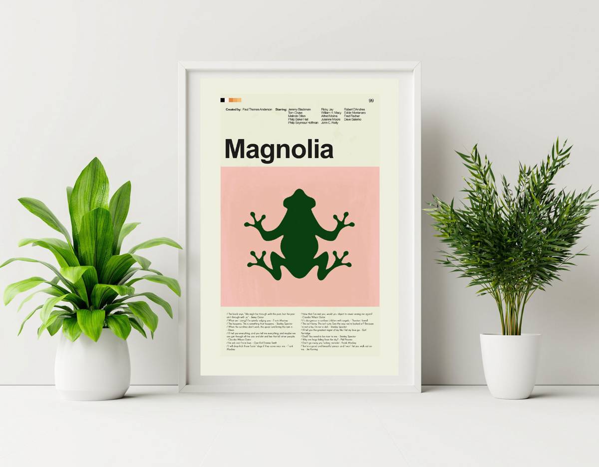 Magnolia Mid-Century Modern Inspired Print - Poster | Canvas Wall Art Print