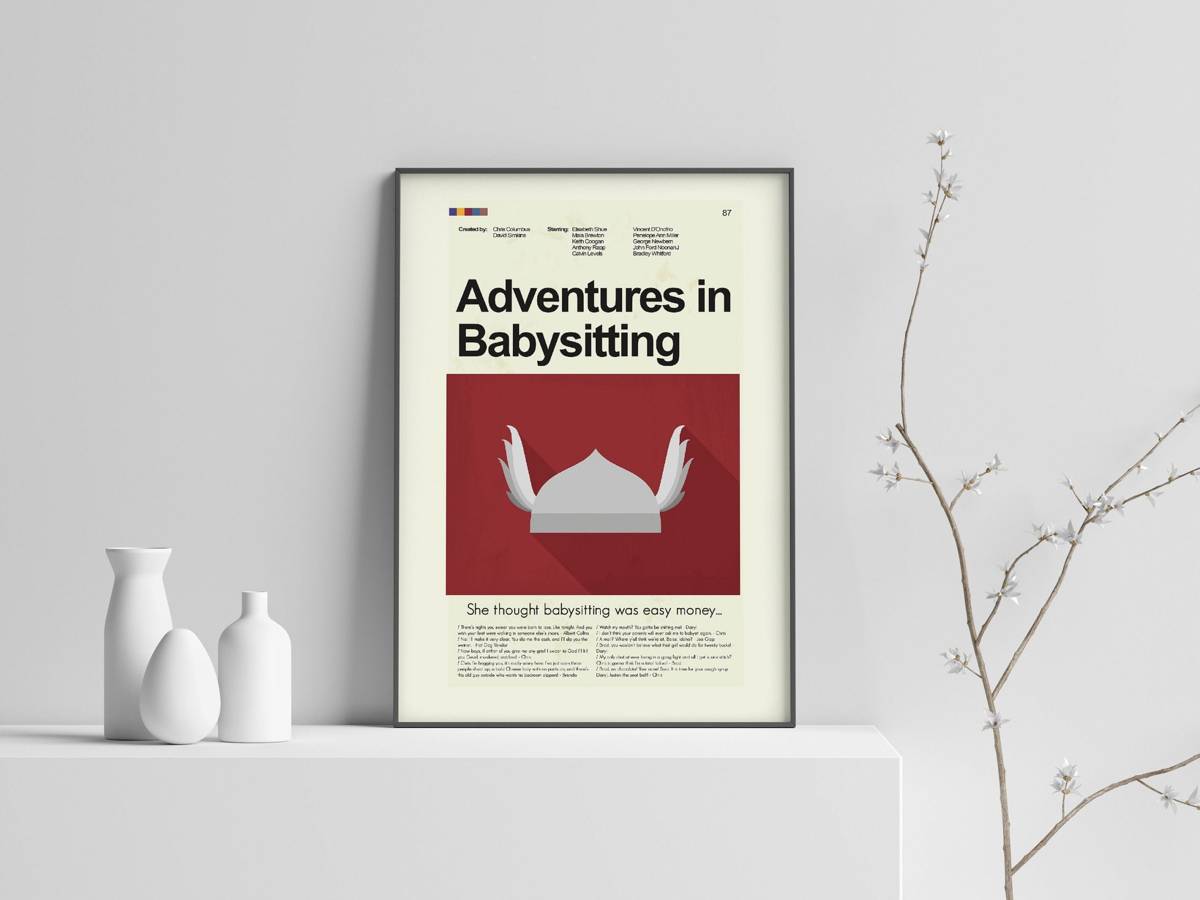 Adventures In Babysitting Mid-Century Modern Inspired Print - Poster | Canvas Wall Art Print