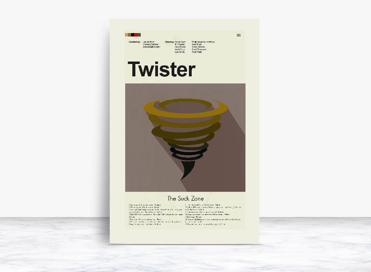 Twister Mid-Century Modern Inspired Print - Poster | Canvas Wall Art Print