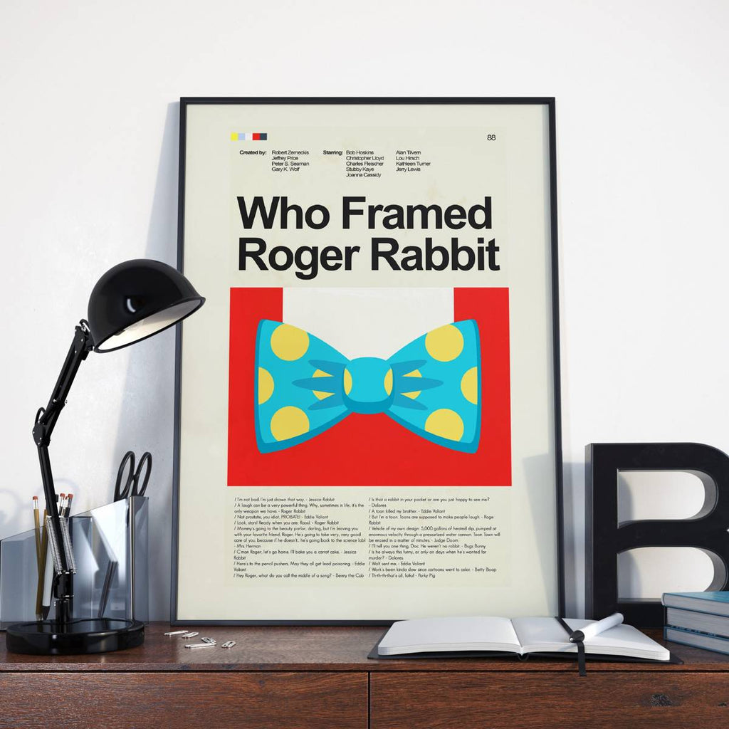 Who Framed Roger Rabbit Mid-Century Modern Inspired Print - Poster | Canvas Wall Art Print