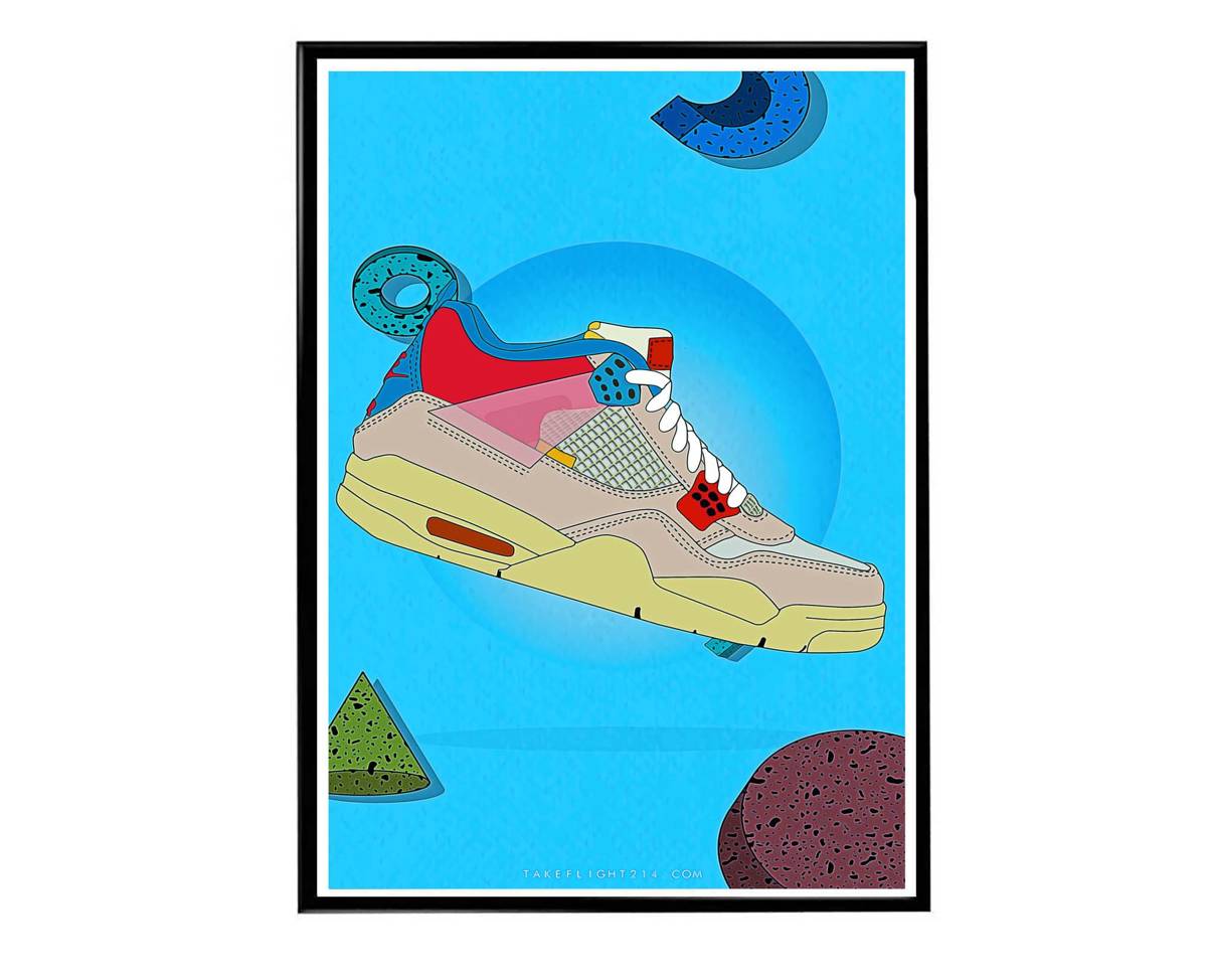 Union Air Jordan Pk Sneaker Poster, Hypebeast Poster, Kicks Poster, Urban Wall Art, Graffiti Art, Streetwear Posters, Sneaker Art - Poster | Canvas Wall Art Print