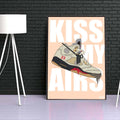 Tan Air Jordan Kiss My Airs Sneaker Poster, Hypebeast Poster, Kicks Poster, Urban Wall Art, Graffiti Art, Streetwear Posters, Sneaker Art - Poster | Canvas Wall Art Print