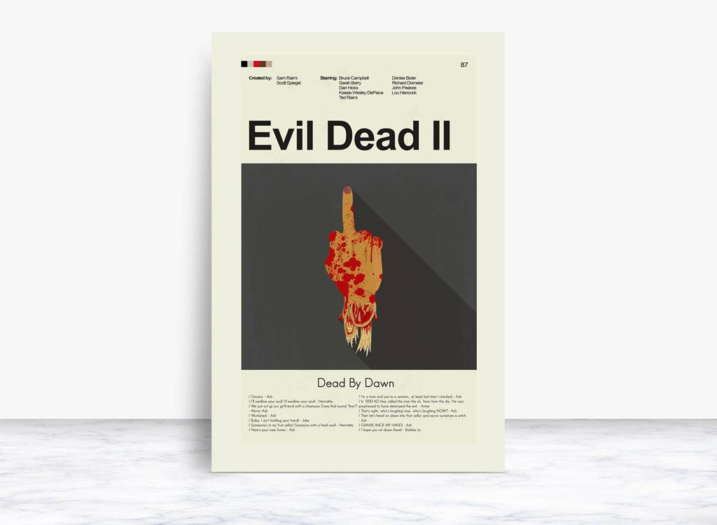 Evil Dead Ii Mid-Century Modern Inspired Print - Poster | Canvas Wall Art Print