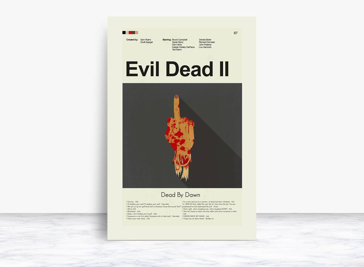 Evil Dead Ii Mid-Century Modern Inspired Print - Poster | Canvas Wall Art Print