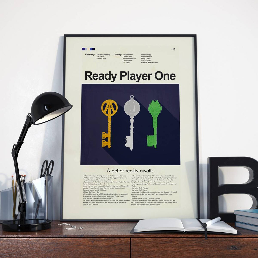 Ready Player One Mid-Century Modern Inspired Print - Poster | Canvas Wall Art Print
