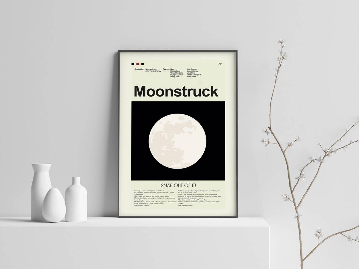 Moonstruck Mid-Century Modern Inspired Print - Poster | Canvas Wall Art Print