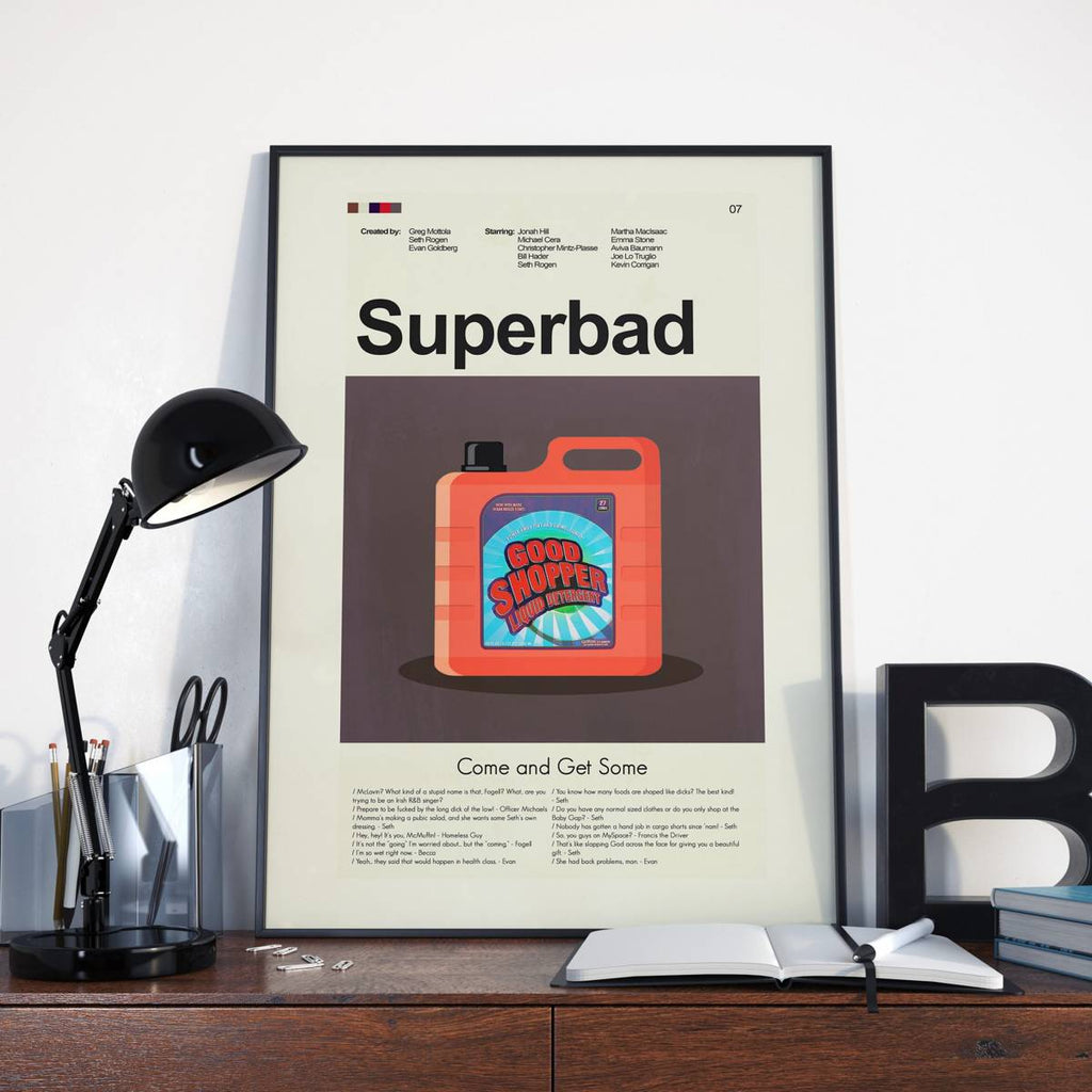 Superbad Mid-Century Modern Inspired Print Explicit - Poster | Canvas Wall Art Print