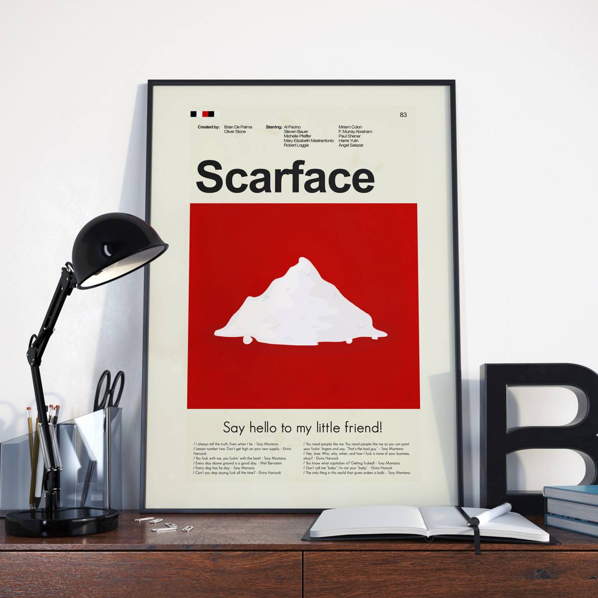 Scarface Mid-Century Modern Inspired Print - Poster | Canvas Wall Art Print