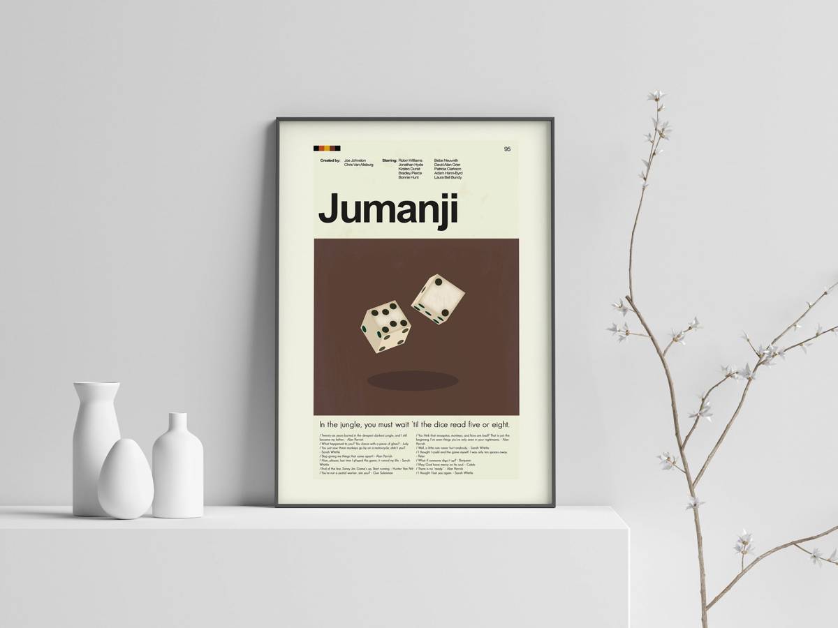 Jumanji Mid-Century Modern Inspired Print - Poster | Canvas Wall Art Print