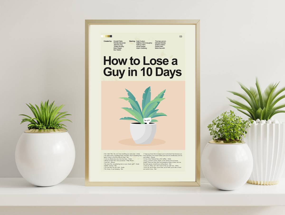 How To Lose A Guy In 10 Days Mid-Century Modern Inspired Print - Poster | Canvas Wall Art Print