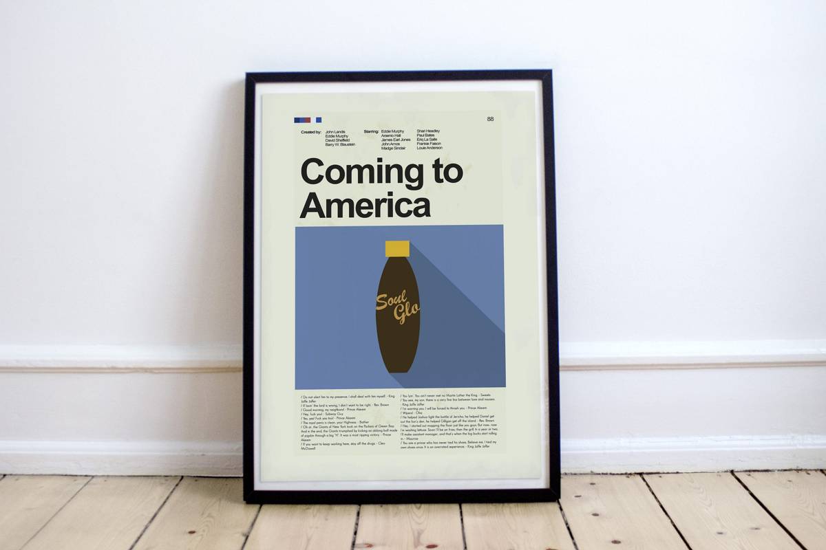 Coming To America Mid-Century Modern Inspired Print - Poster | Canvas Wall Art Print