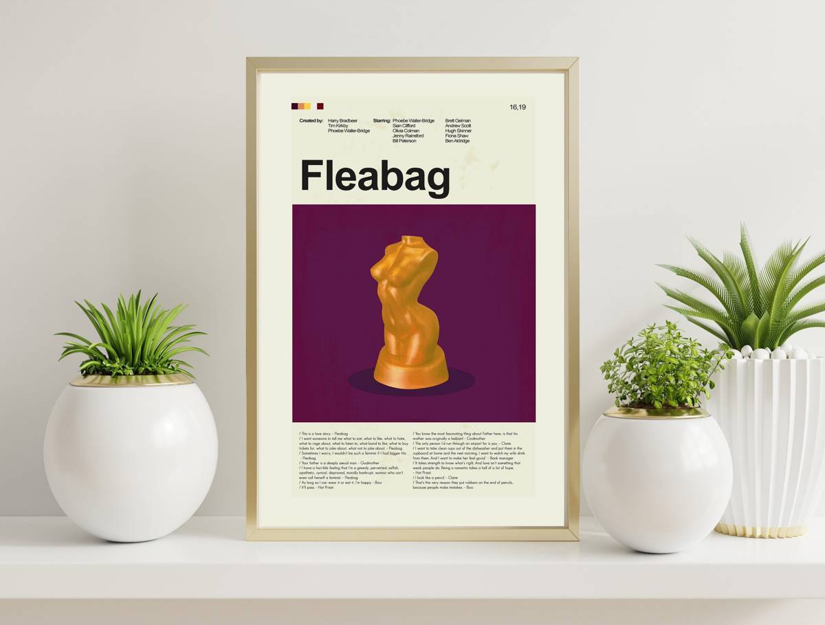 Fleabag Mid-Century Modern Inspired Print - Poster | Canvas Wall Art Print