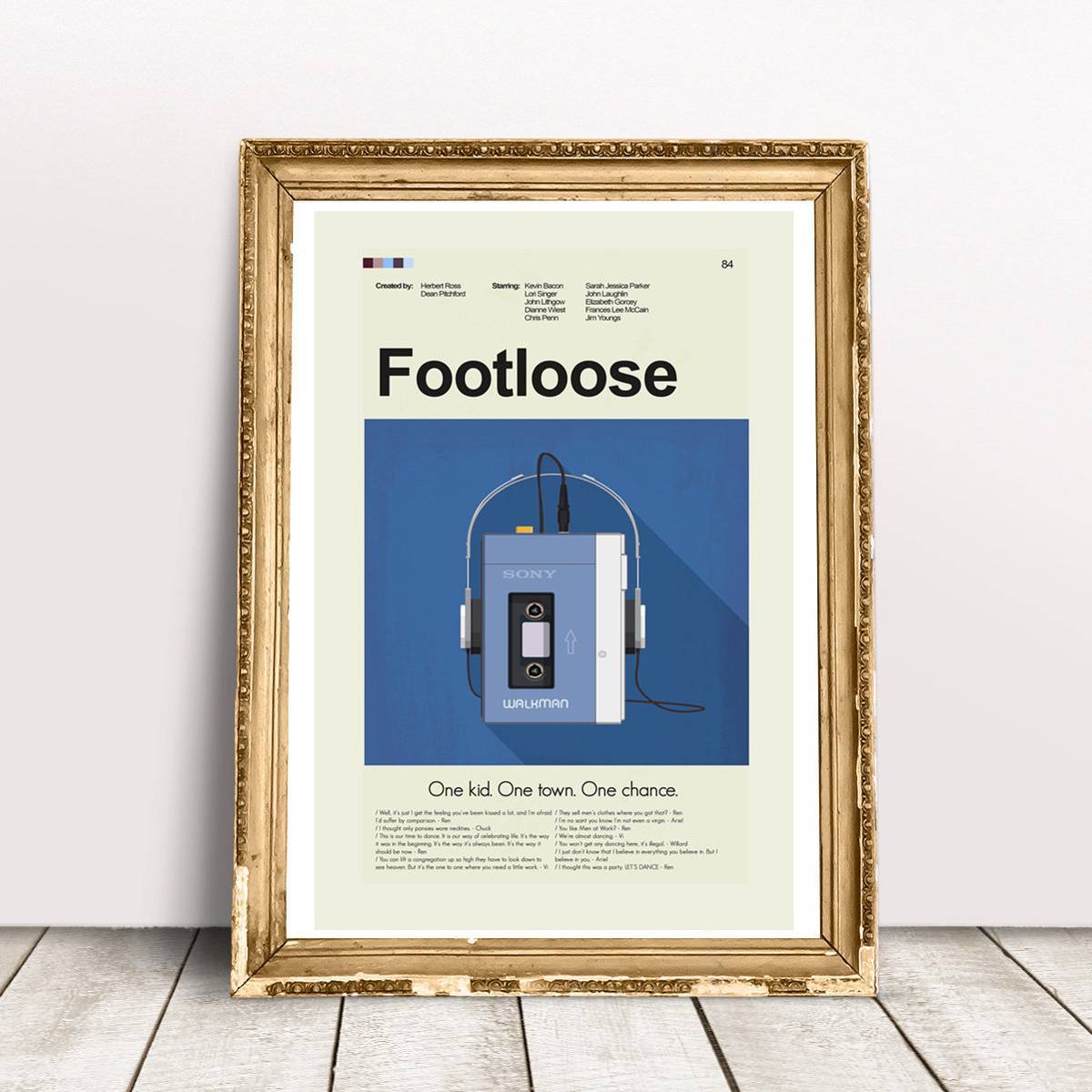 Footloose (1984) Mid-Century Modern Inspired Print - Poster | Canvas Wall Art Print