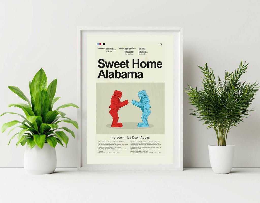 Sweet Home Alabama Mid-Century Modern Inspired Print - Poster | Canvas Wall Art Print
