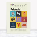 Friends Large Mid-Century Modern Inspired Print - 18"X24" Print Only - Poster | Canvas Wall Art Print