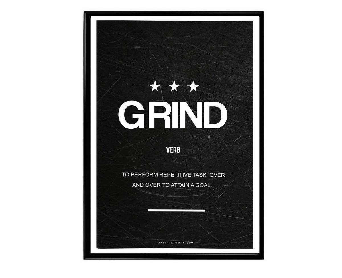 Grind Motivation Poster, Hypebeast Poster, Minimal Art Poster, Urban Wall Art, Graffiti Wall Art, Streetwear Posters, Sneaker Art - Poster | Canvas Wall Art Print