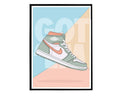 Aj 1 Healing Orange Sneaker Poster, Hypebeast Poster, Kicks Poster, Urban Wall Art, Graffiti Wall Art, Streetwear Posters, Sneaker Wall Art - Poster | Canvas Wall Art Print
