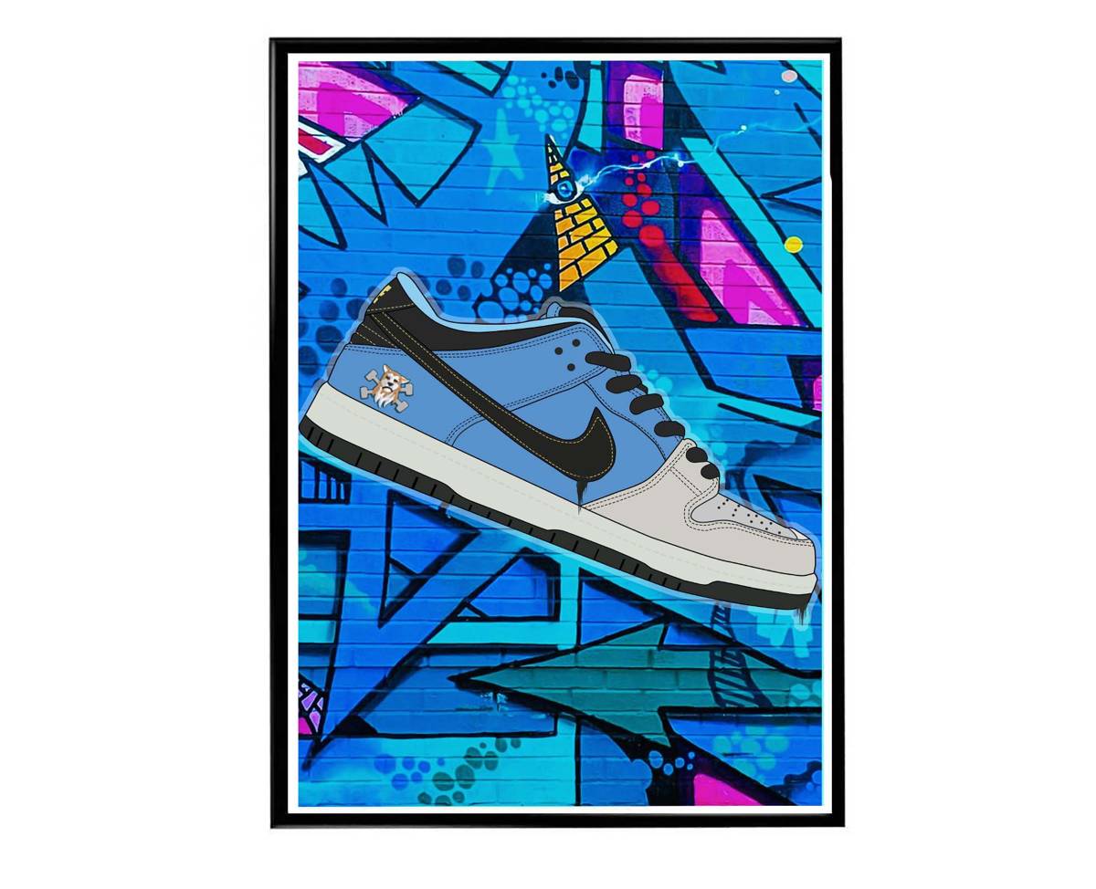 Instant Skateboards Sb Dunk Sneaker Poster, Hypebeast Poster, Kicks Poster, Urban Wall Art, Graffiti, Streetwear Poster, Sneaker Art - Poster | Canvas Wall Art Print