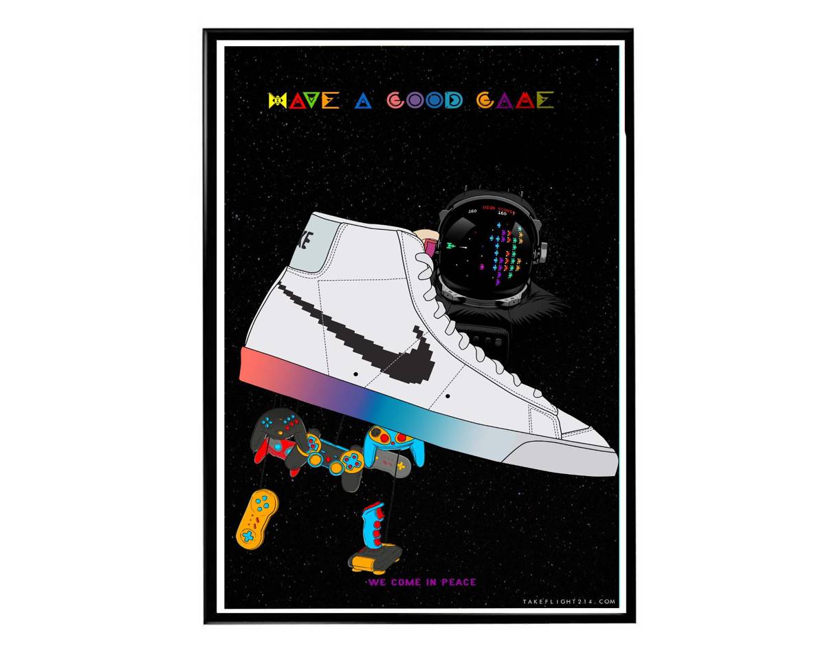Blazer Good Game Sneaker Poster, Hypebeast Poster, Kicks Poster, Urban Wall Art, Graffiti Art, Streetwear Poster, Sneaker Art - Poster | Canvas Wall Art Print